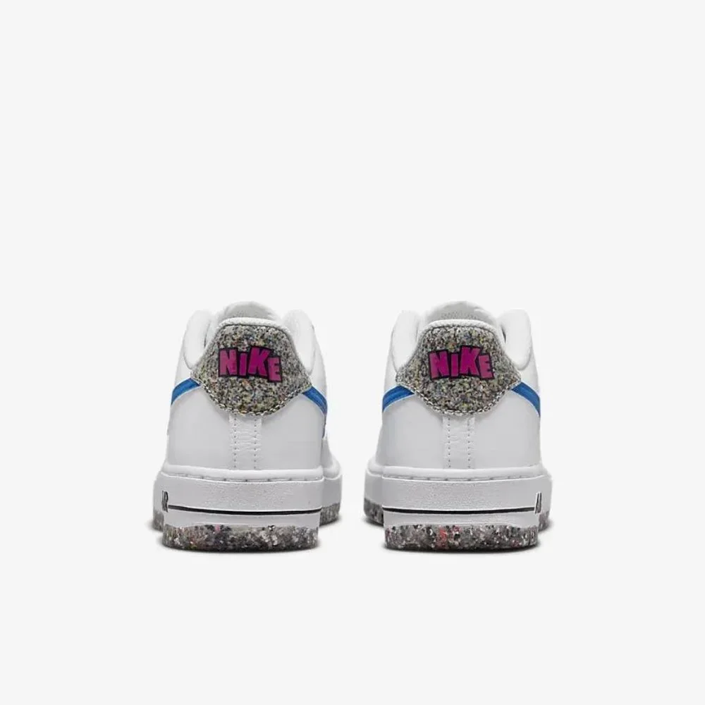Nike Kids White Sneakers with Blue Swoosh